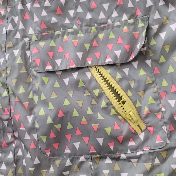 MOSSIMO SUPPLY CO Zip Up Multicolor Print Hooded Windbreaker Jacket Women's L - Picture 10 of 11